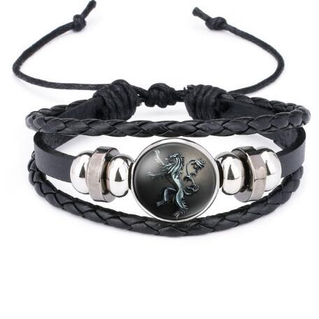 Game of Thrones House Stark Wolf Leather Bracelets