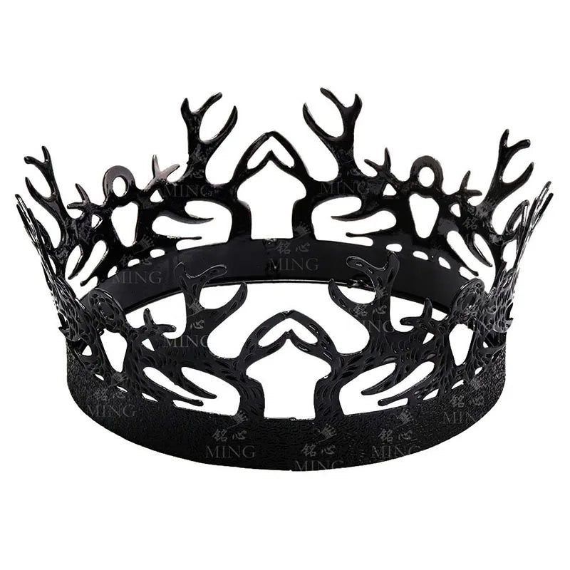 Game of Thrones  Joffrey Byracien Black Hair Crown Men's King Tiaras Pageants Head Accessories Hairwear