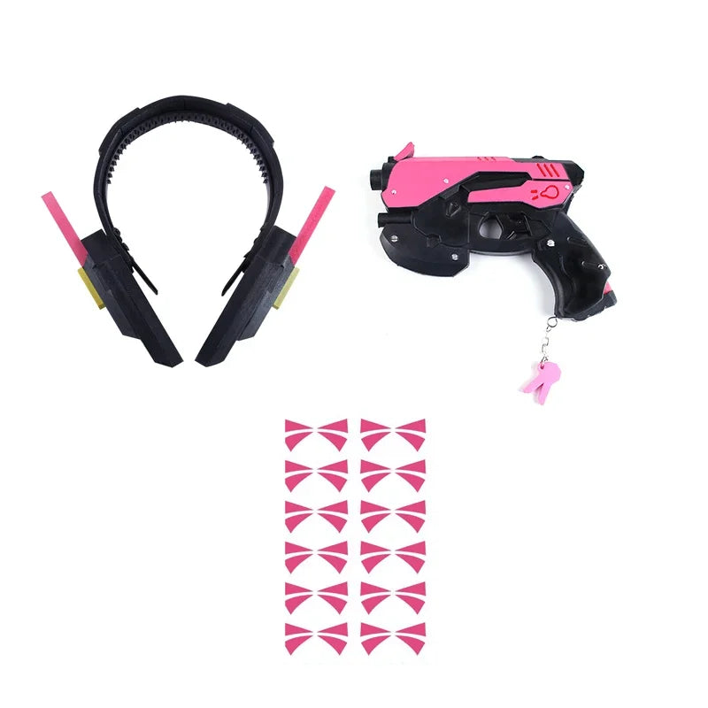 Game Overwatch D.Va Earphone Gun Hana Song DVA Weapon Pistol Cosplay Props Christmas Halloween Party Toy Cosplay Accessories