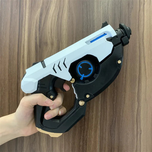 Game OW Tracer Revolvers Weapon Gun 1:1 Cosplay Safety PU Gift Outdoor Toy Rubber Soldier 76  D. va No Shooting