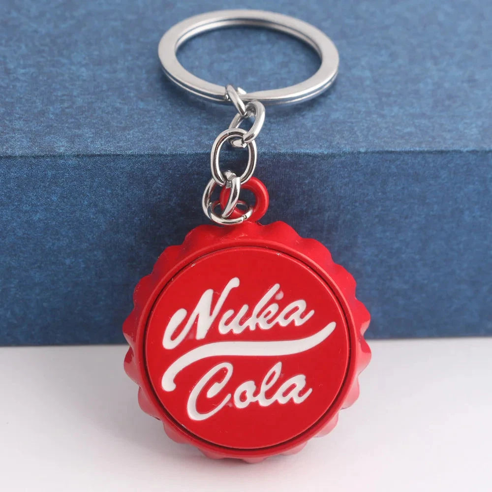 Game series Cola red Keychain personality Car Keyring Bottle Cap Key Chain for Women and Men unique Christmas gifts