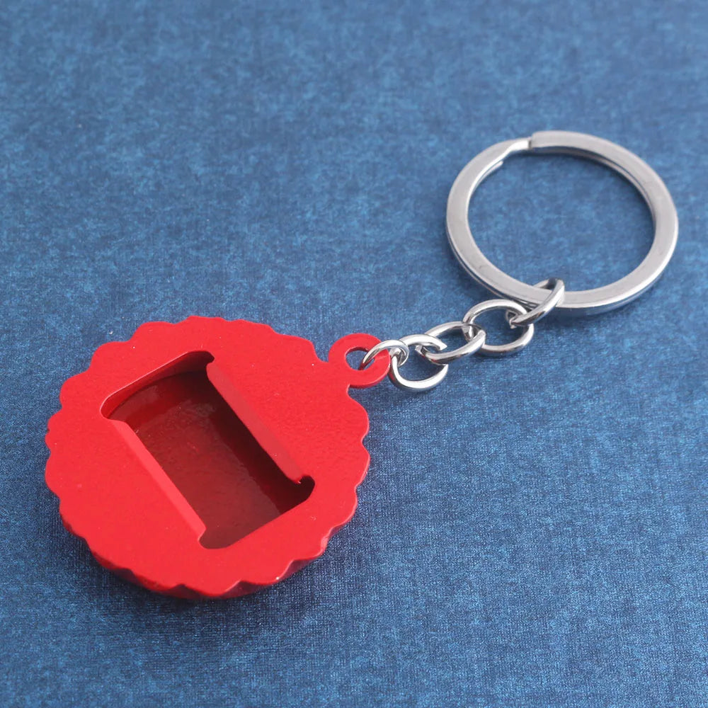 Game series Cola red Keychain personality Car Keyring Bottle Cap Key Chain for Women and Men unique Christmas gifts