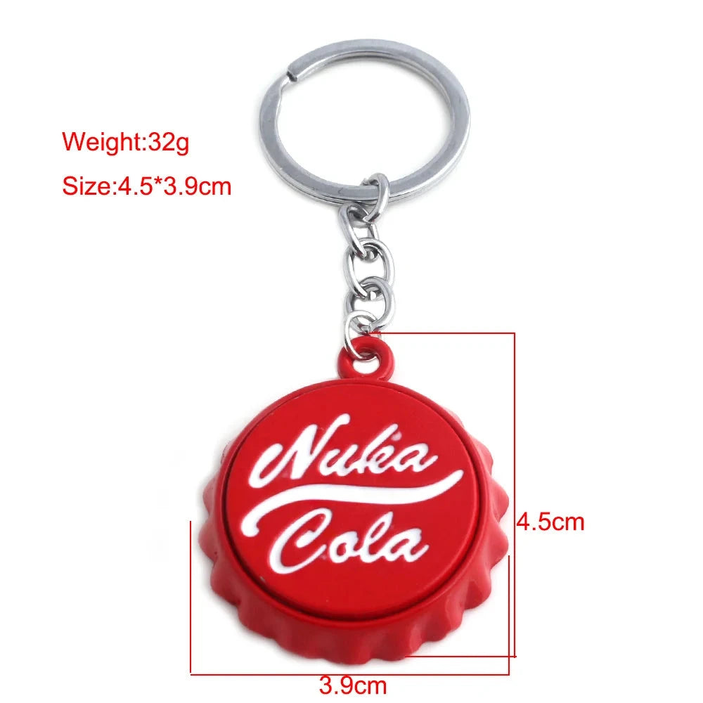 Game series Cola red Keychain personality Car Keyring Bottle Cap Key Chain for Women and Men unique Christmas gifts