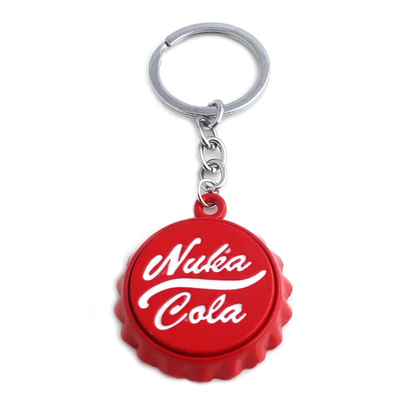 Game series Cola red Keychain personality Car Keyring Bottle Cap Key Chain for Women and Men unique Christmas gifts