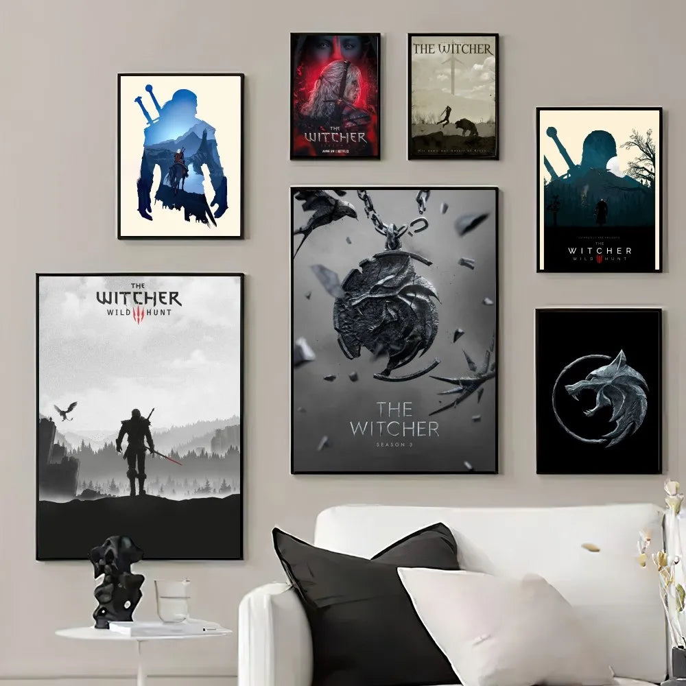 game the w-witchers  Poster Prints Wall Pictures Living Room Home Decoration Small