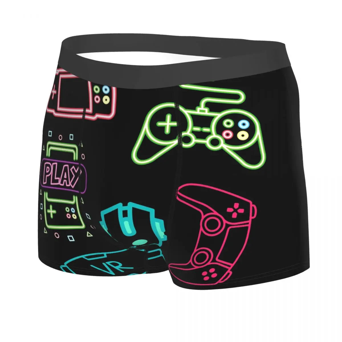 Games Play Now With Neon Man's Boxer Briefs Underpants buttons Highly Breathable High Quality Gift Idea