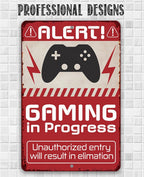 Gaming In Progress - Metal Sign