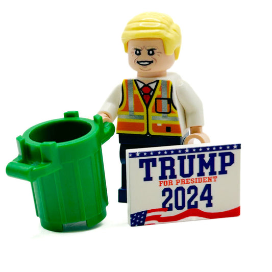 Garbage Man President Trump Minifig made using LEGO parts - B3 Customs