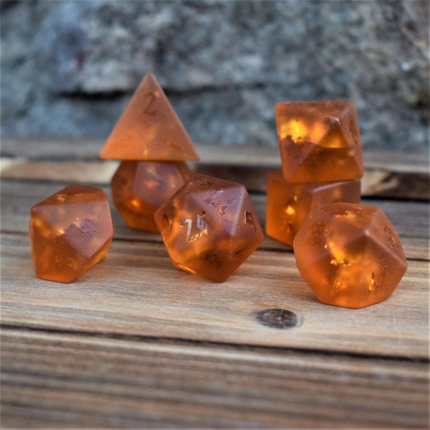 Gates of Helheim Raised Lava Glass Dice Set