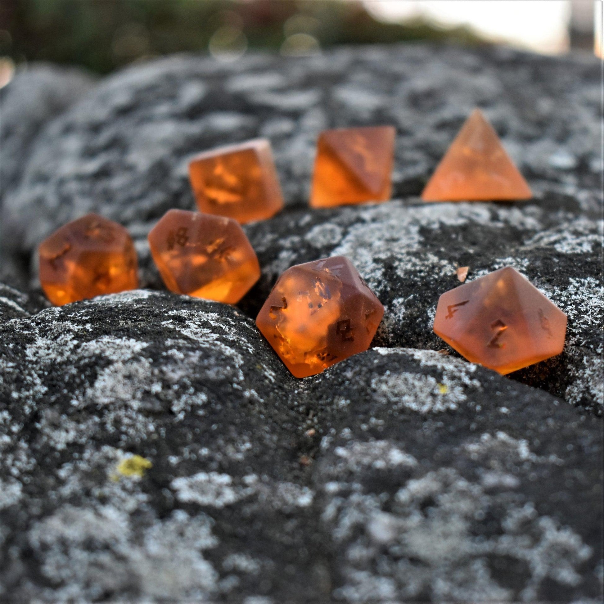 Gates of Helheim Raised Lava Glass Dice Set