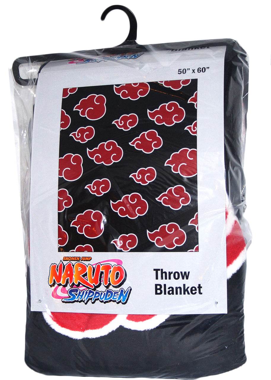 Naruto Shippuden Anti Leaf Clouds Akatsuki Throw Blanket 50in By 60in - 