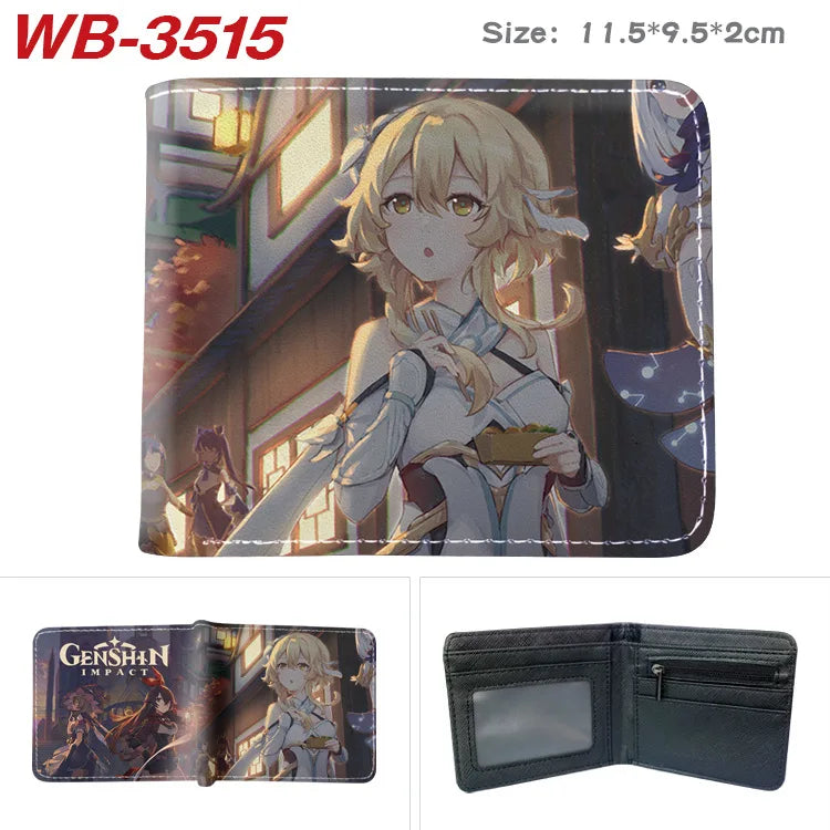 Genshin Impact Animation Derivative Wallet For Men and Women Coin Purse with Card Holder Short Wallet