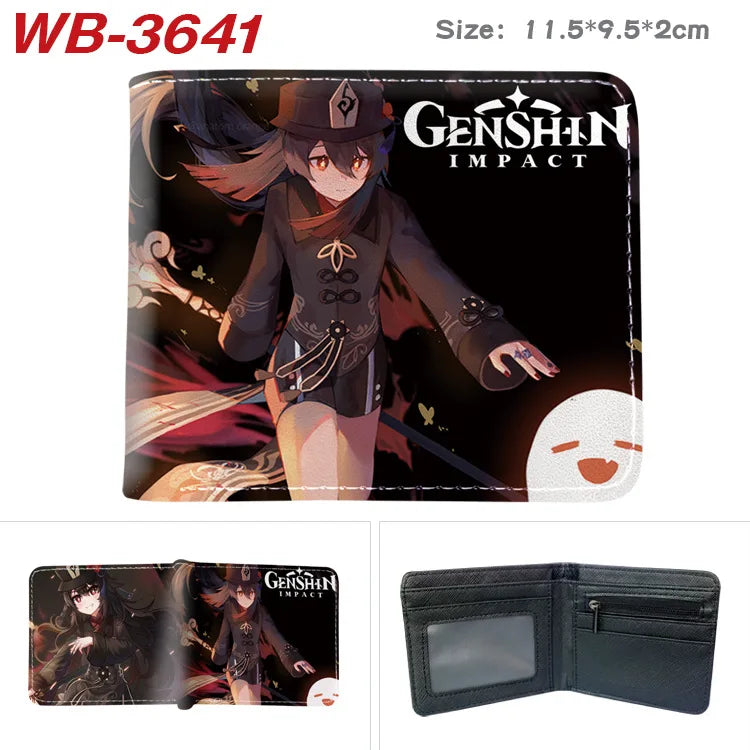 Genshin Impact Animation Derivative Wallet For Men and Women Coin Purse with Card Holder Short Wallet