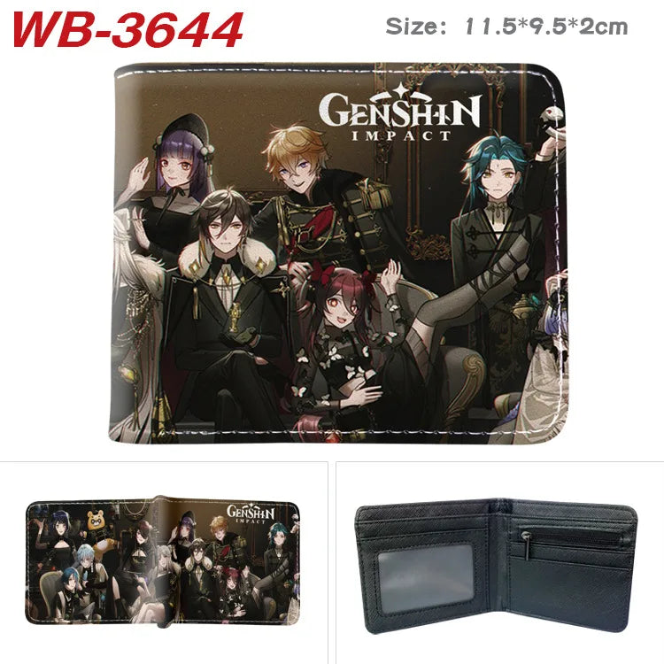 Genshin Impact Animation Derivative Wallet For Men and Women Coin Purse with Card Holder Short Wallet