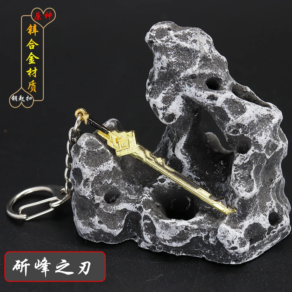 Genshin Impact Sword Keychain Zhongli Venti Diluc Weapons Skyward Blade Key Chain Keyring Collections Jewelry Gift