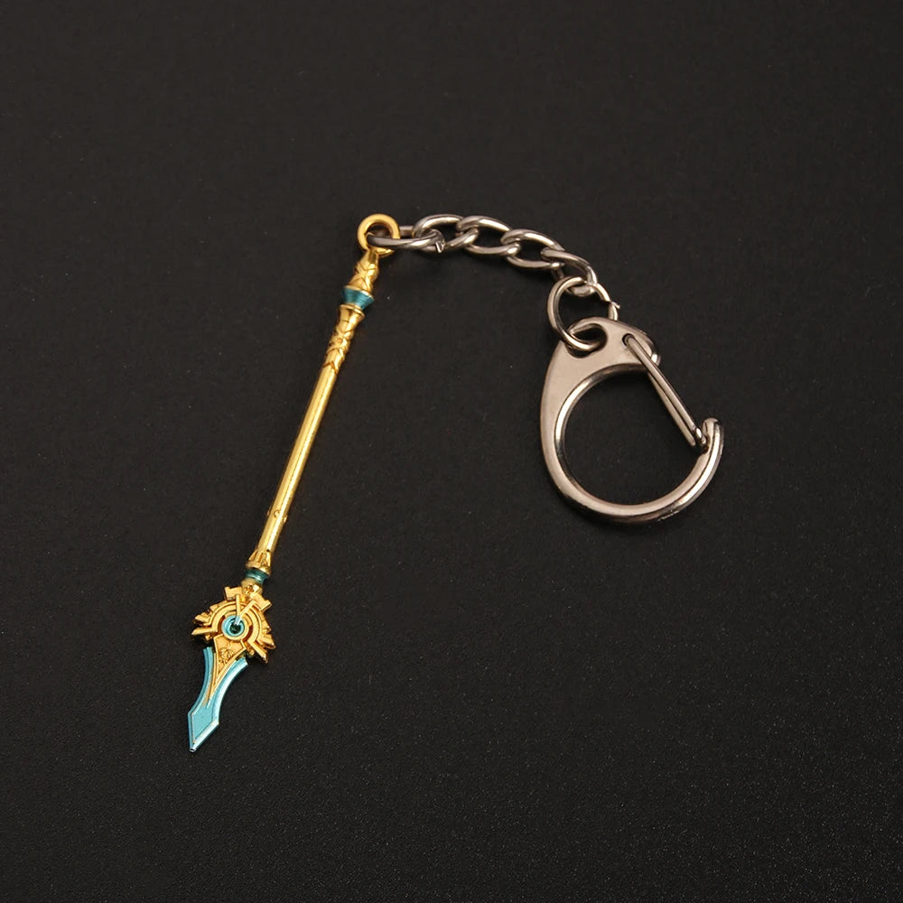 Genshin Impact Sword Keychain Zhongli Venti Diluc Weapons Skyward Blade Key Chain Keyring Collections Jewelry Gift