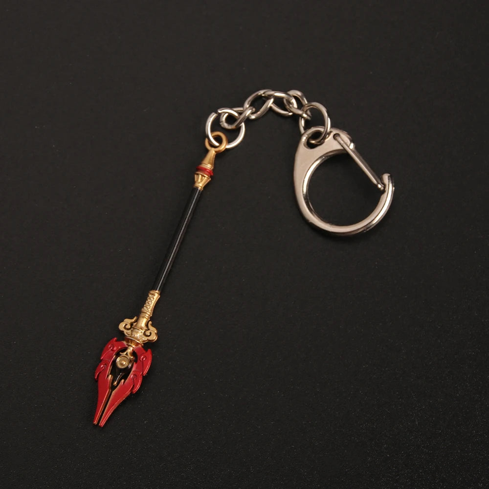 Genshin Impact Sword Keychain Zhongli Venti Diluc Weapons Skyward Blade Key Chain Keyring Collections Jewelry Gift