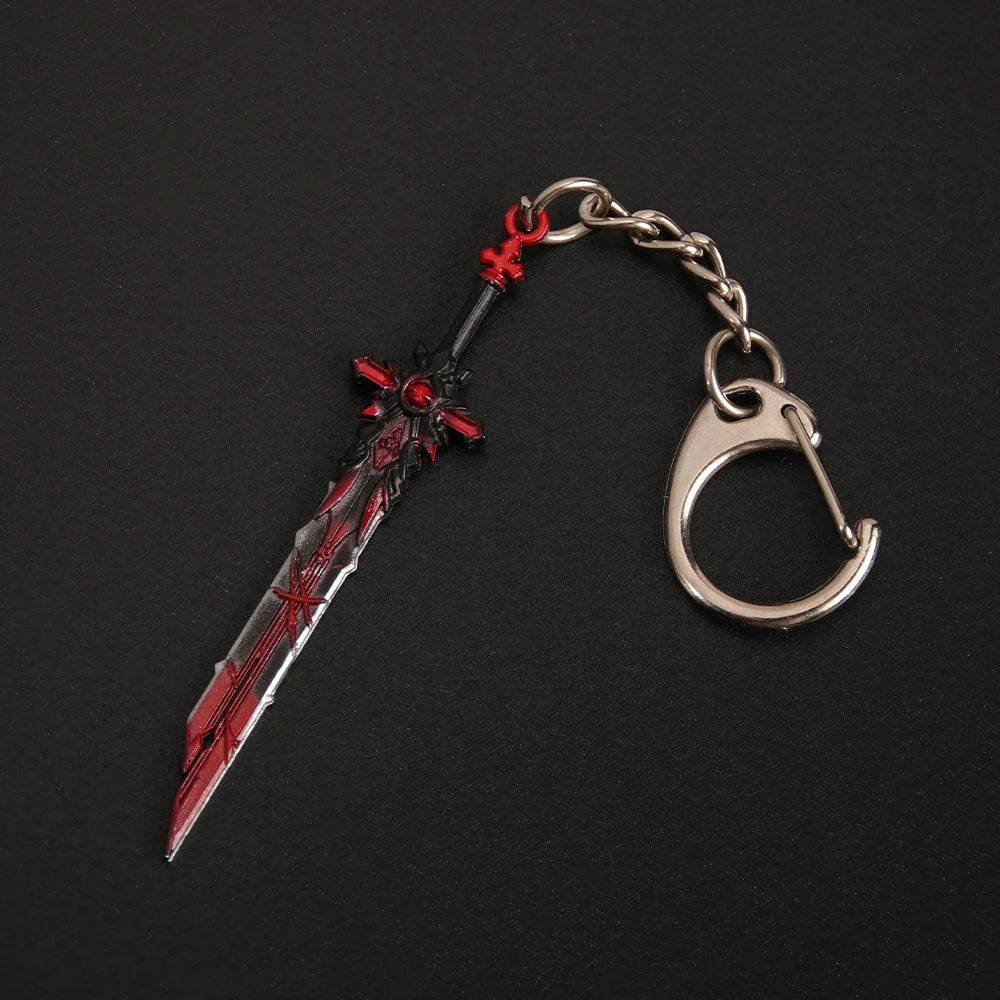 Genshin Impact Sword Keychain Zhongli Venti Diluc Weapons Skyward Blade Key Chain Keyring Collections Jewelry Gift