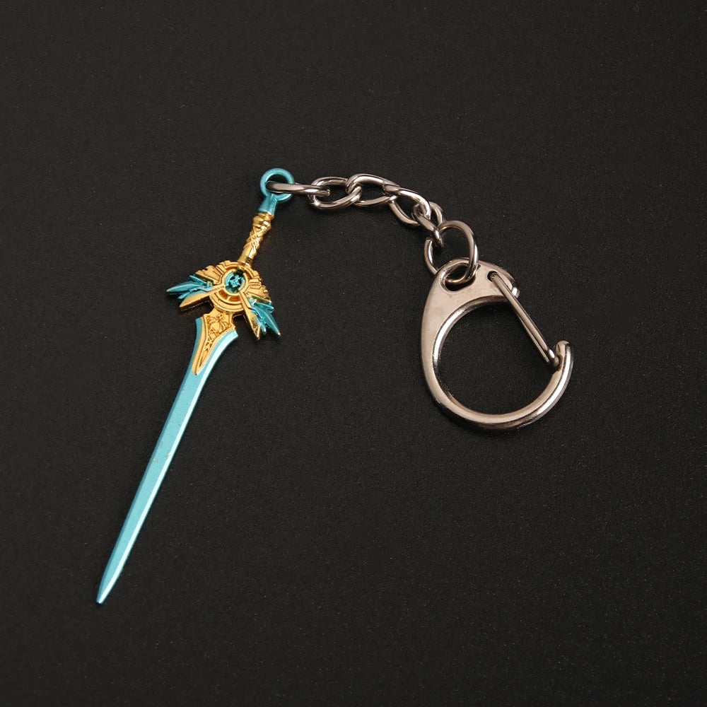 Genshin Impact Sword Keychain Zhongli Venti Diluc Weapons Skyward Blade Key Chain Keyring Collections Jewelry Gift