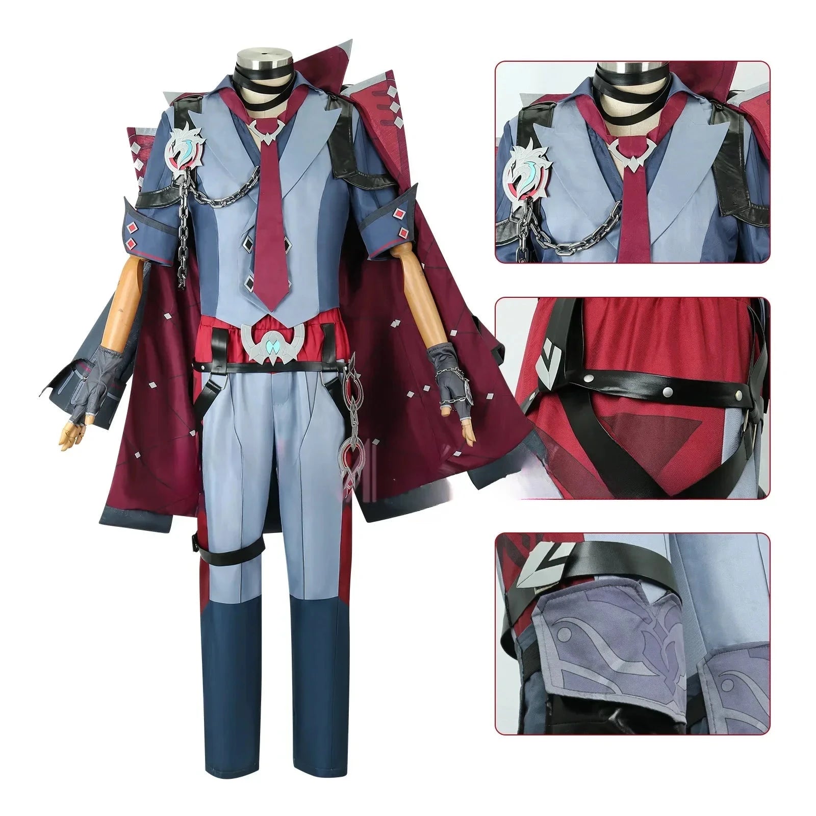 Genshin Impact Wriothesley Cosplay Costume Uniform Wig Anime Chinese Style Halloween Costumes Men Game Outfit  Attack on Titan