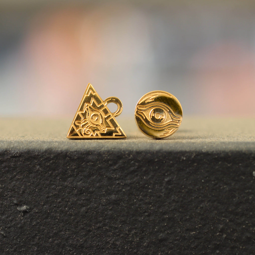 Yu-Gi-Oh!™ Millennium Eye Stud Earrings - Chrome / Pair