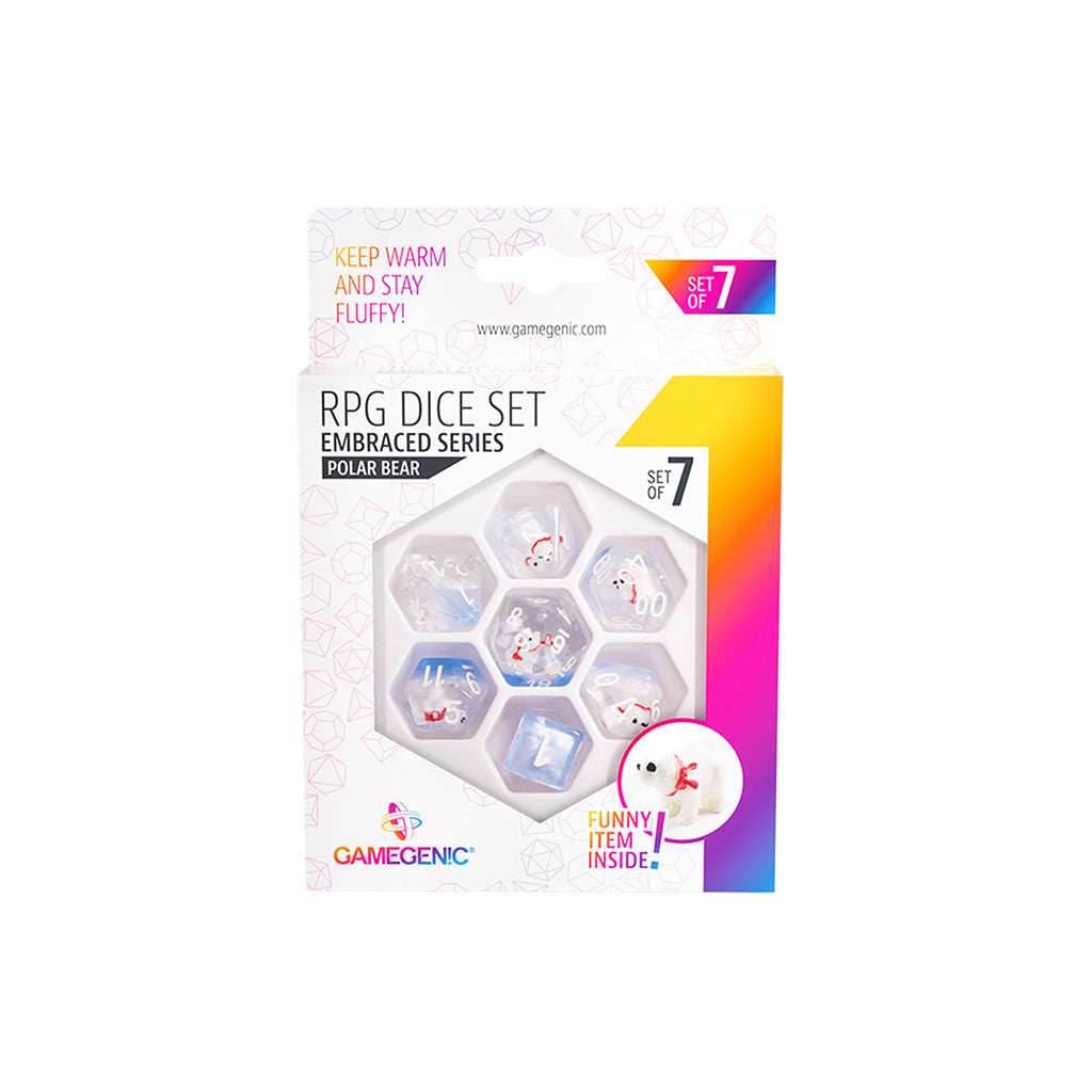 Gamegenic 7-Set RPG Dice - Embraced - Polar Bear
