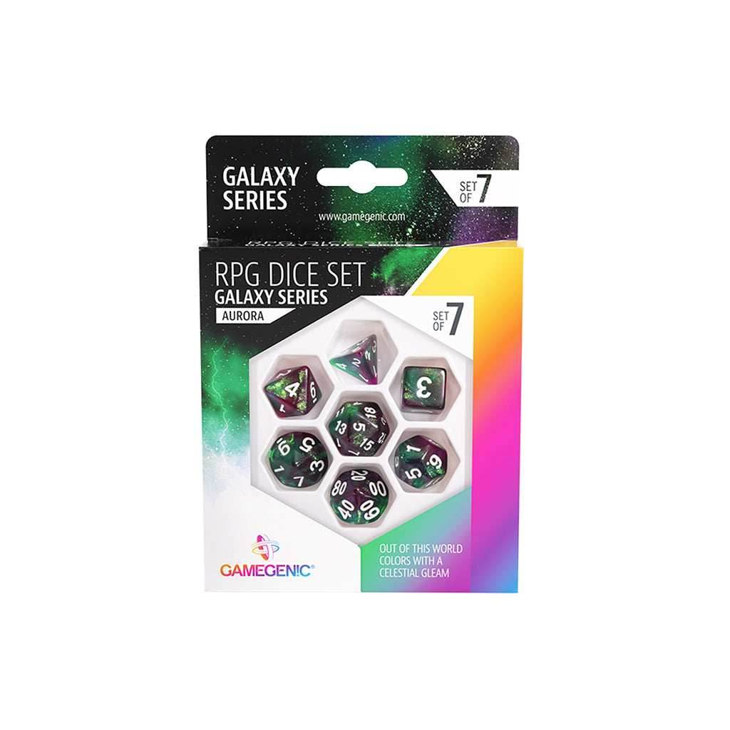 Gamegenic 7-Set RPG Dice - Galaxy - Aurora
