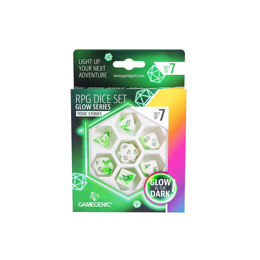 Gamegenic 7-Set RPG Dice - Glow - Toxic Stones
