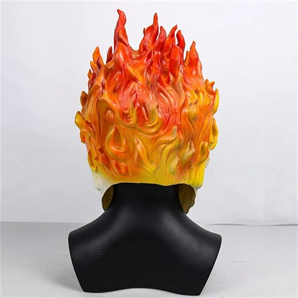 Ghost Rider Mask Halloween Horror Flame Skull Mask Scary Skeleton Zombie Spooky Knight Creepy Demon Masque Carnival Party Props