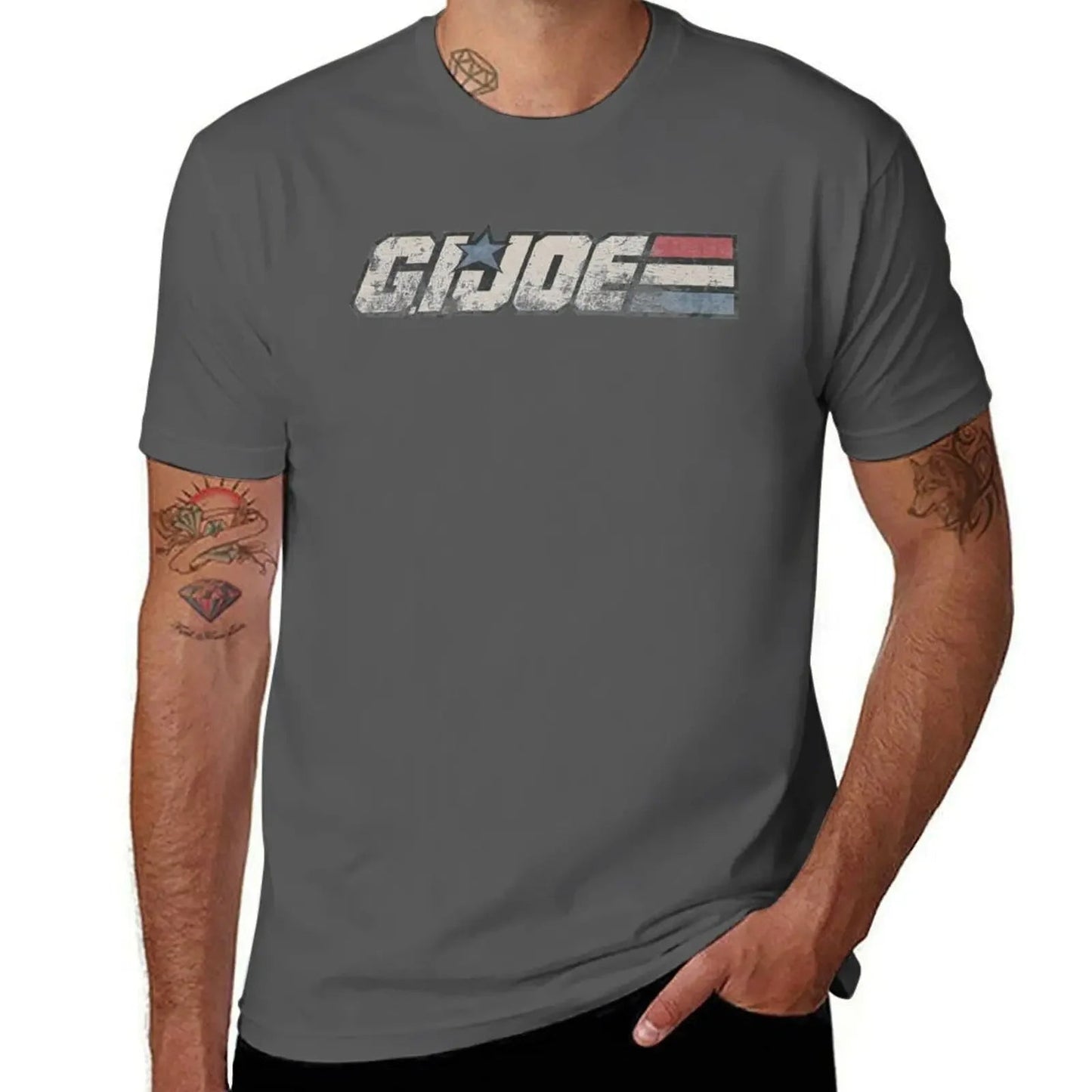 Gi Joe T-Shirt blacks korean fashion plain white t shirts men