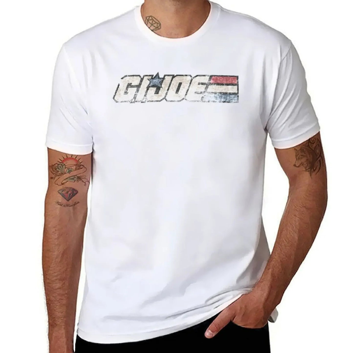 Gi Joe T-Shirt blacks korean fashion plain white t shirts men