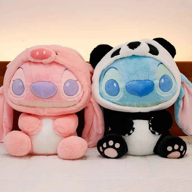 Giant Cartoon Alien Plush Toy – Cute Blue & Pink Stuffed Animal Pillow for Kids Gift