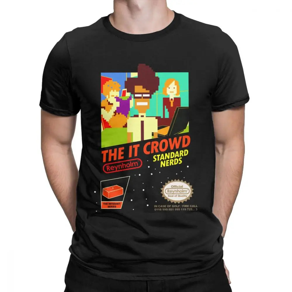 Gift Idea Clothes The It Crowd Nes 8 Bit Game T-Shirts Nerds Men T Shirt Funny Geek Computer Tech TV Show Best Vintage Tee Shirt