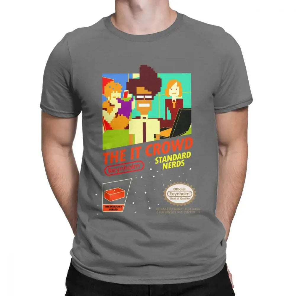 Gift Idea Clothes The It Crowd Nes 8 Bit Game T-Shirts Nerds Men T Shirt Funny Geek Computer Tech TV Show Best Vintage Tee Shirt