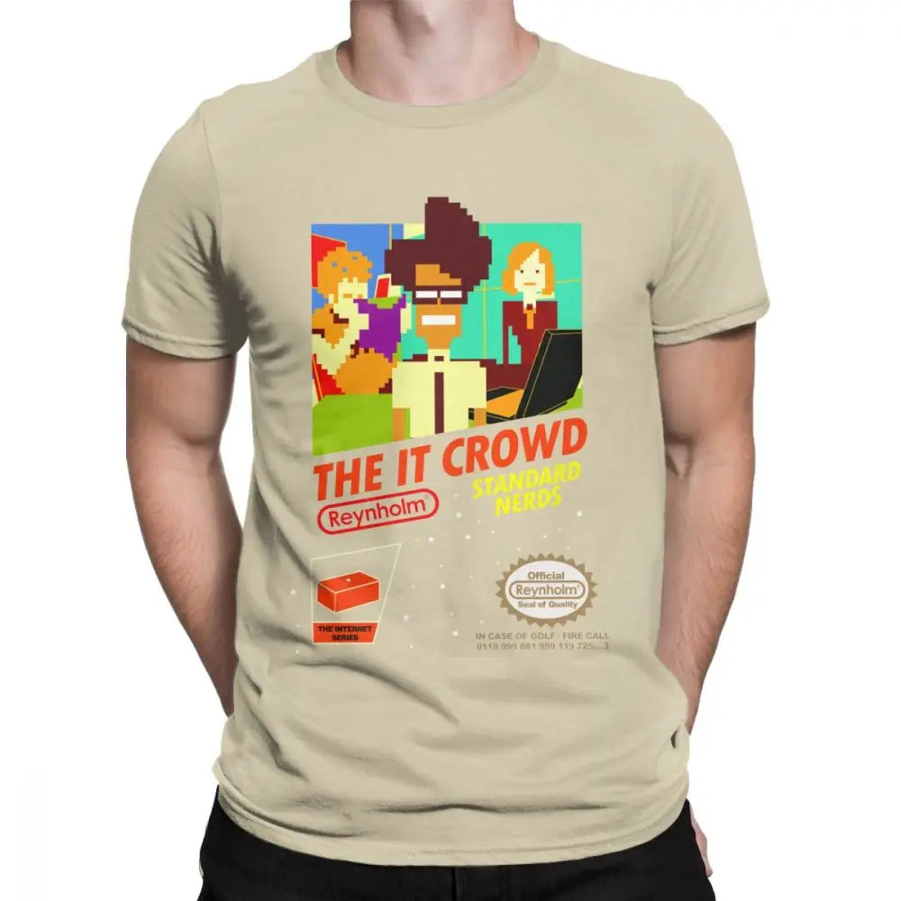 Gift Idea Clothes The It Crowd Nes 8 Bit Game T-Shirts Nerds Men T Shirt Funny Geek Computer Tech TV Show Best Vintage Tee Shirt