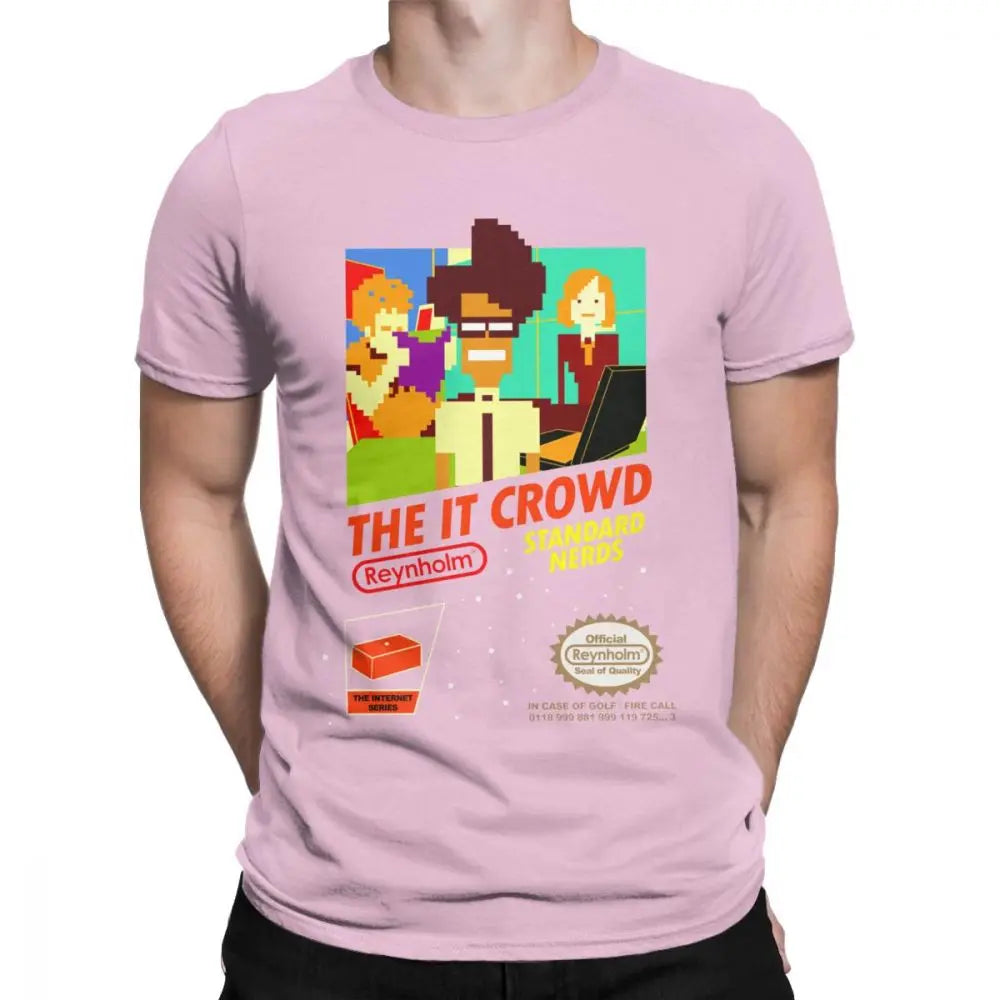 Gift Idea Clothes The It Crowd Nes 8 Bit Game T-Shirts Nerds Men T Shirt Funny Geek Computer Tech TV Show Best Vintage Tee Shirt