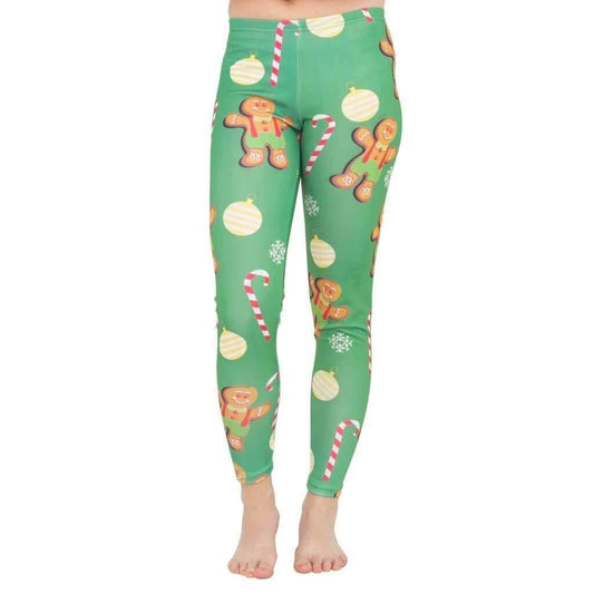 Gingerbread All Over Ugly Christmas Leggings - S