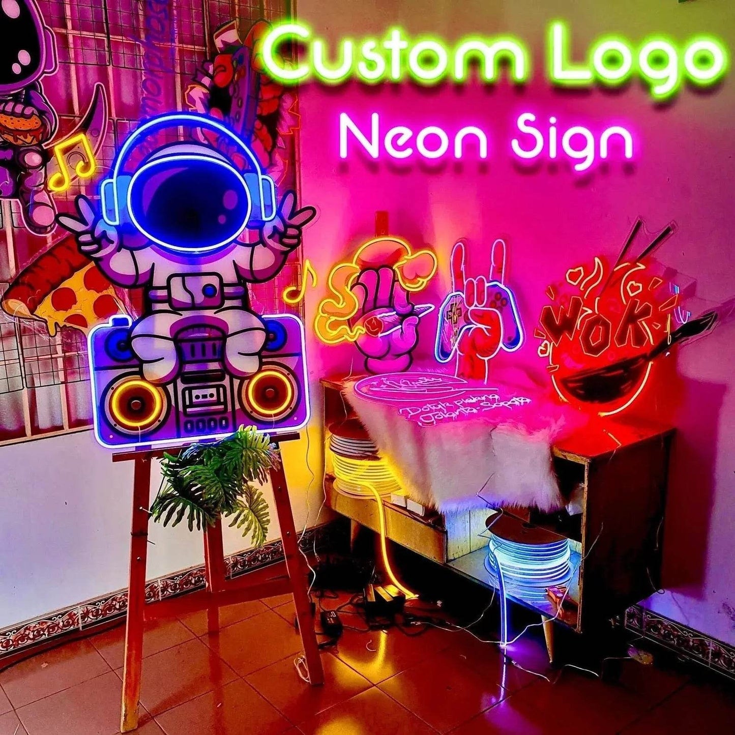 Glowing Nightmares: Five Nights at Freddy’s Neon Sign - Main color / 50cm