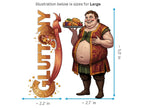 Gluttony Sticker and Magnet – Gula 7 Sinkins™ – Personification of Gluttony | Waterproof & UV-Proof - Sticker / Large