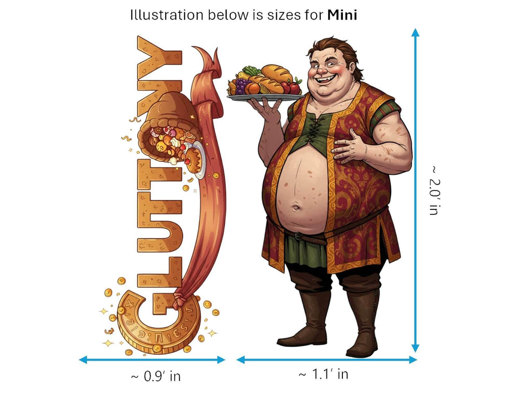 Gluttony Sticker and Magnet – Gula 7 Sinkins™ – Personification of Gluttony | Waterproof & UV-Proof - Sticker / Mini