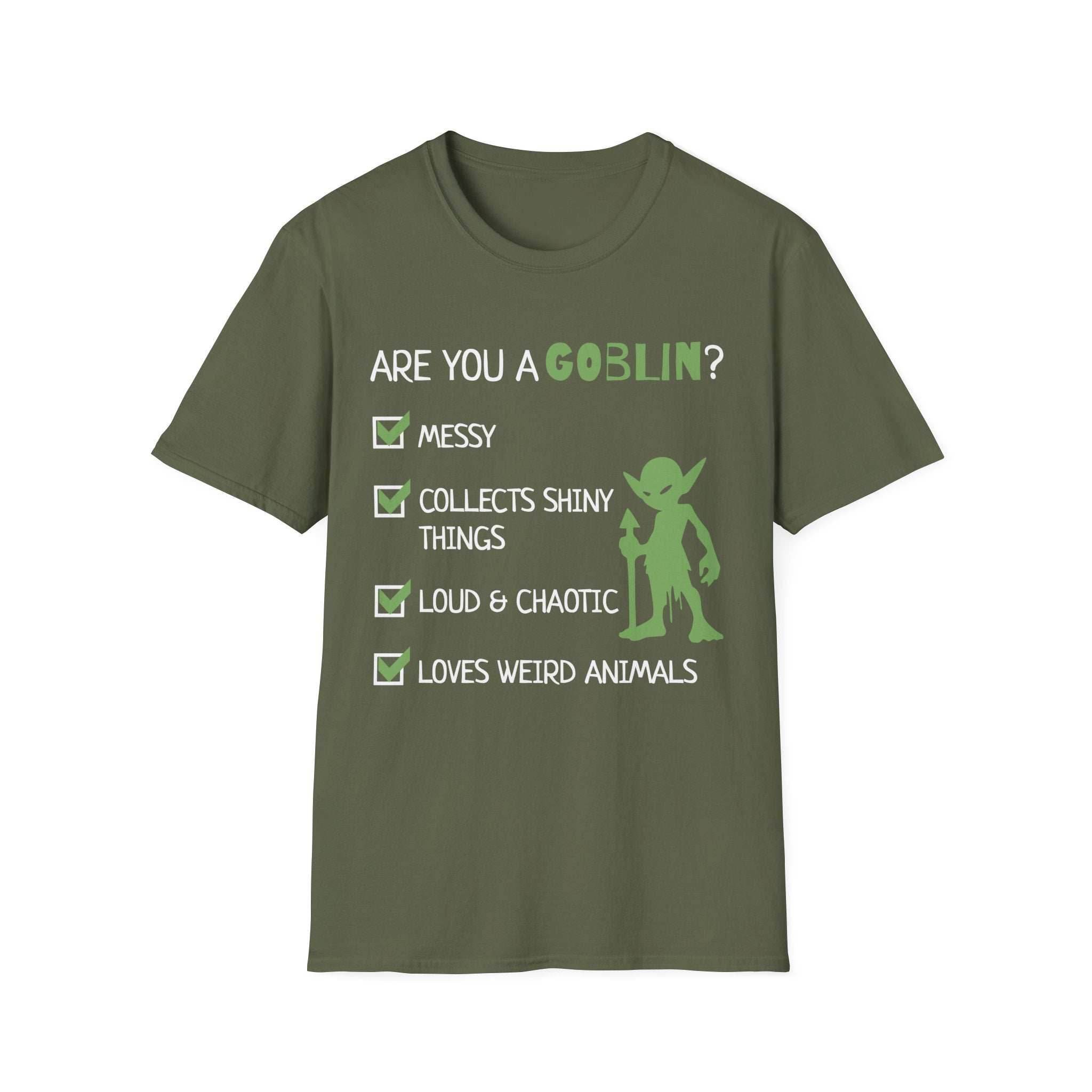 Goblin Quiz Shirt - Funny DnD Goblin Friend T-shirt - Military Green / S