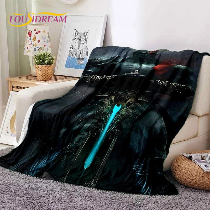 God of War Games Kratos Cartoon 3D Soft Blankets,Keep Warm Throw Blanket Comfortable Blanket for Picnic Beds Sofa Home Bedroom