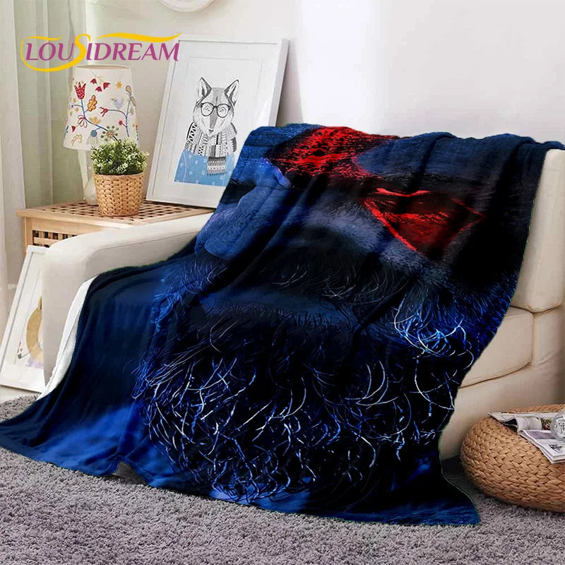 God of War Games Kratos Cartoon 3D Soft Blankets,Keep Warm Throw Blanket Comfortable Blanket for Picnic Beds Sofa Home Bedroom