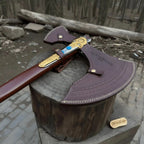 Hand-Forged Viking Double-Bit Fantasy Display Axe with Engraved Head