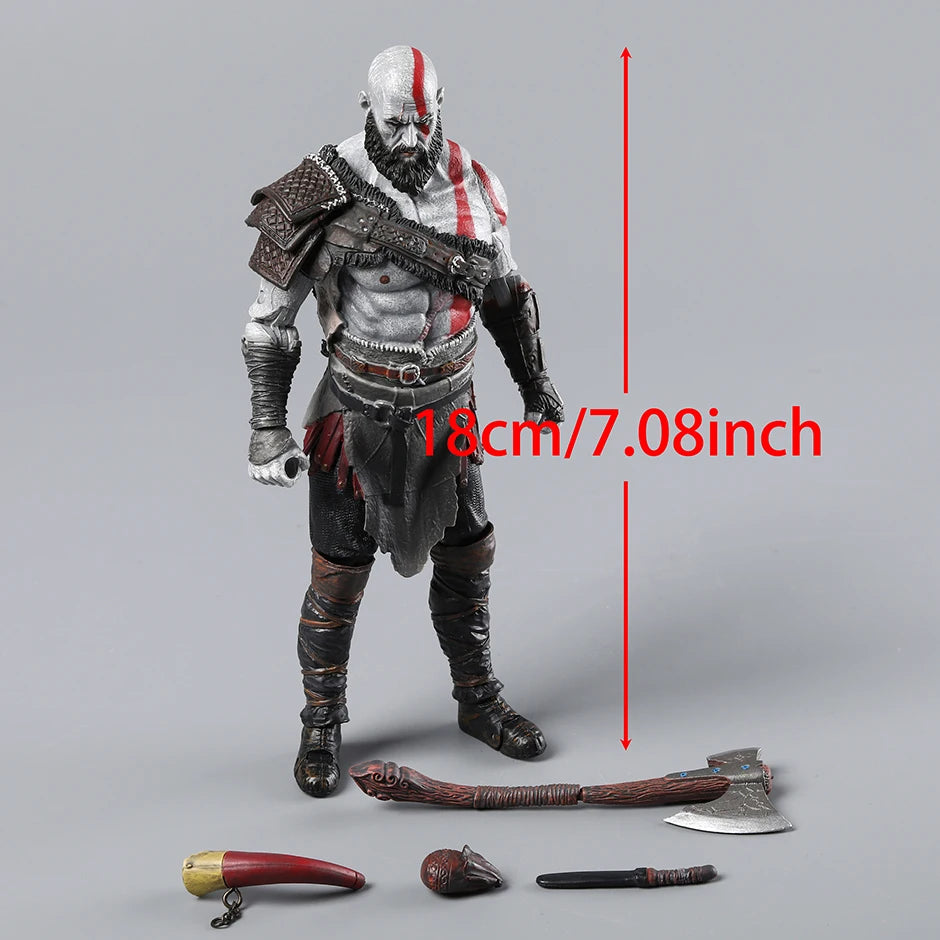 God of War Kratos Atreus Action Figure Collectable Joints Moveable Model Toy