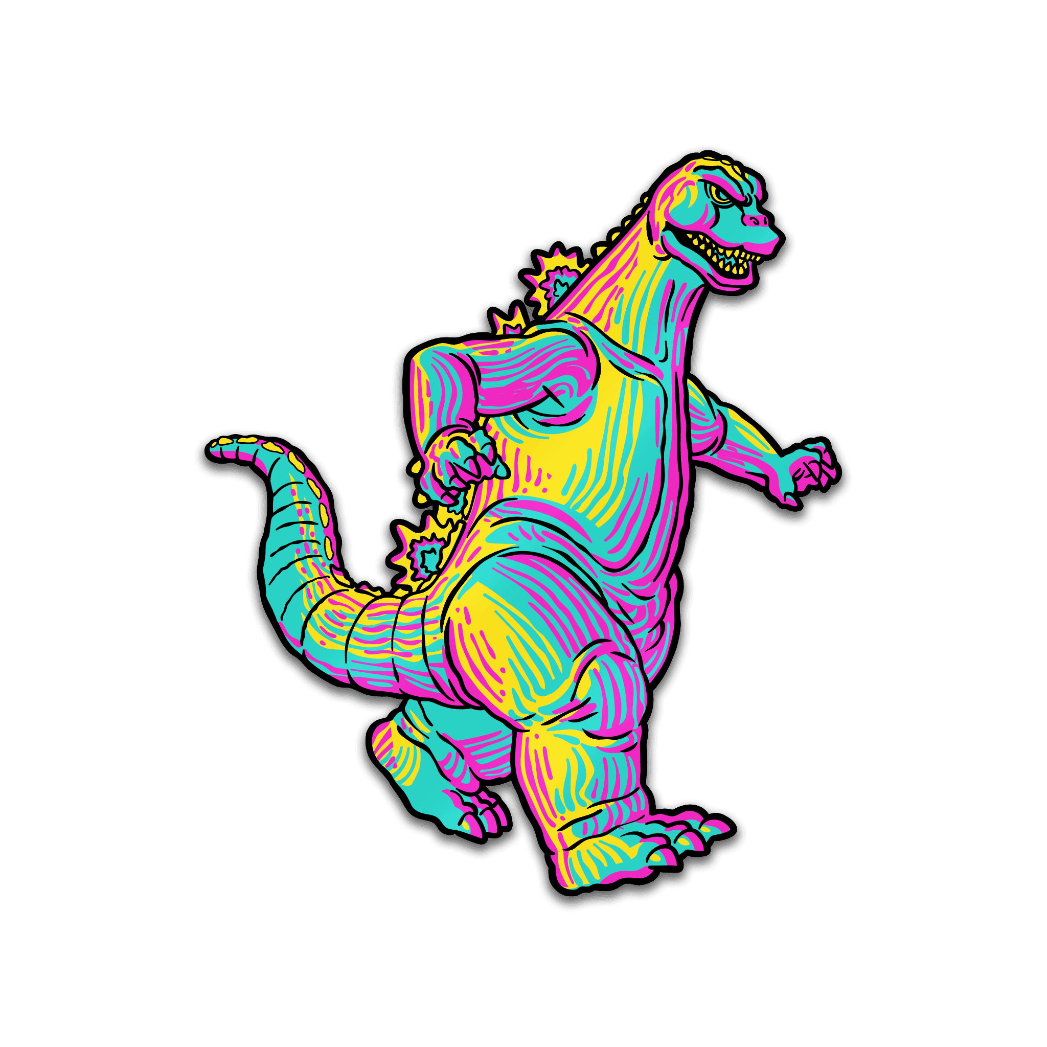 Godzilla XL CMYK Edition AR Pin (Showa Era) - 