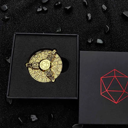 DND Metal Dice Roulette Dice Pendant Spining Dice 7 in 1 RPG Rotating Dice Polyhedron Dungeons & Dragons Role Playing Dice D6