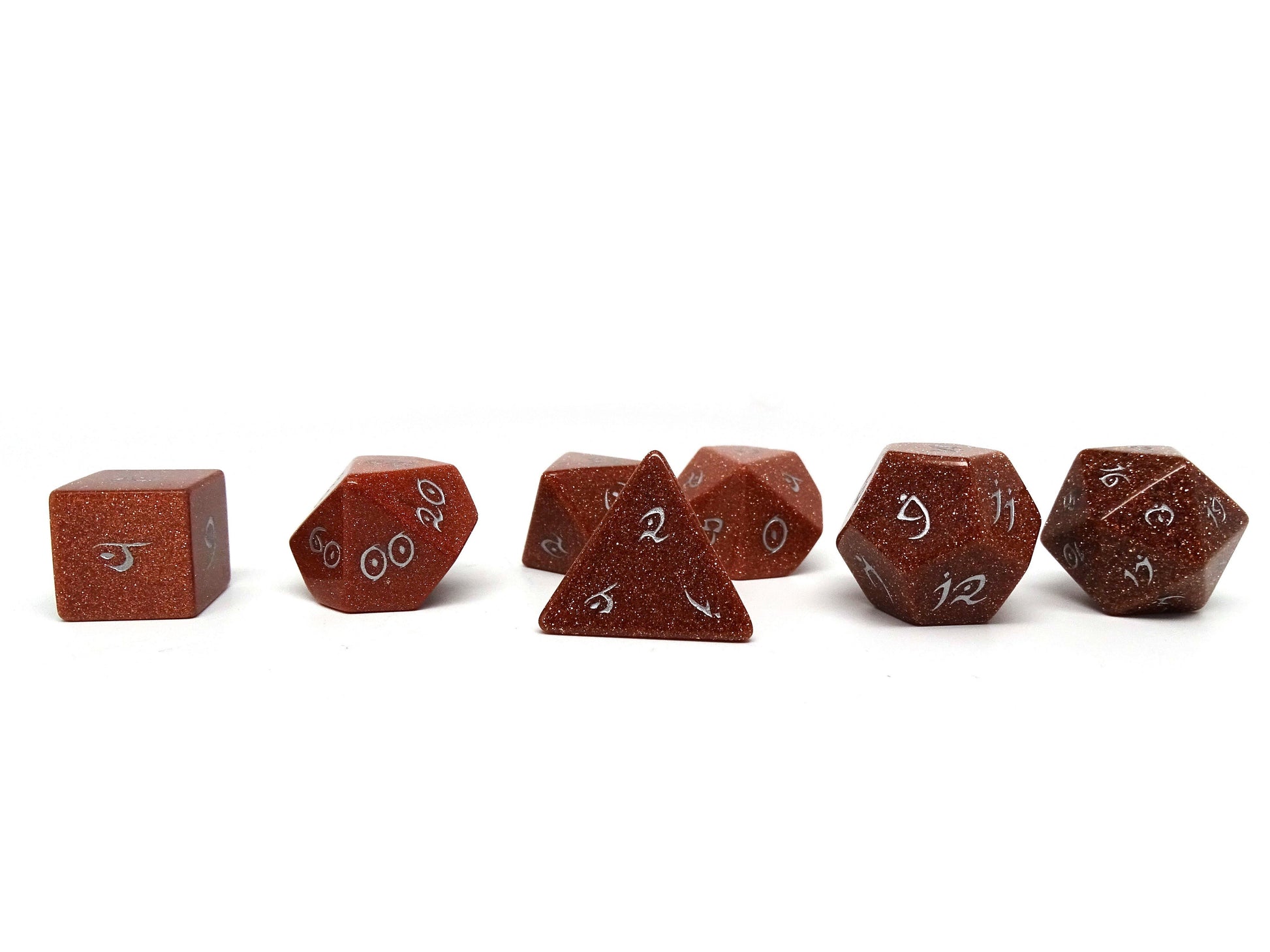 Goldstone Dice Set - Elvenkind Font