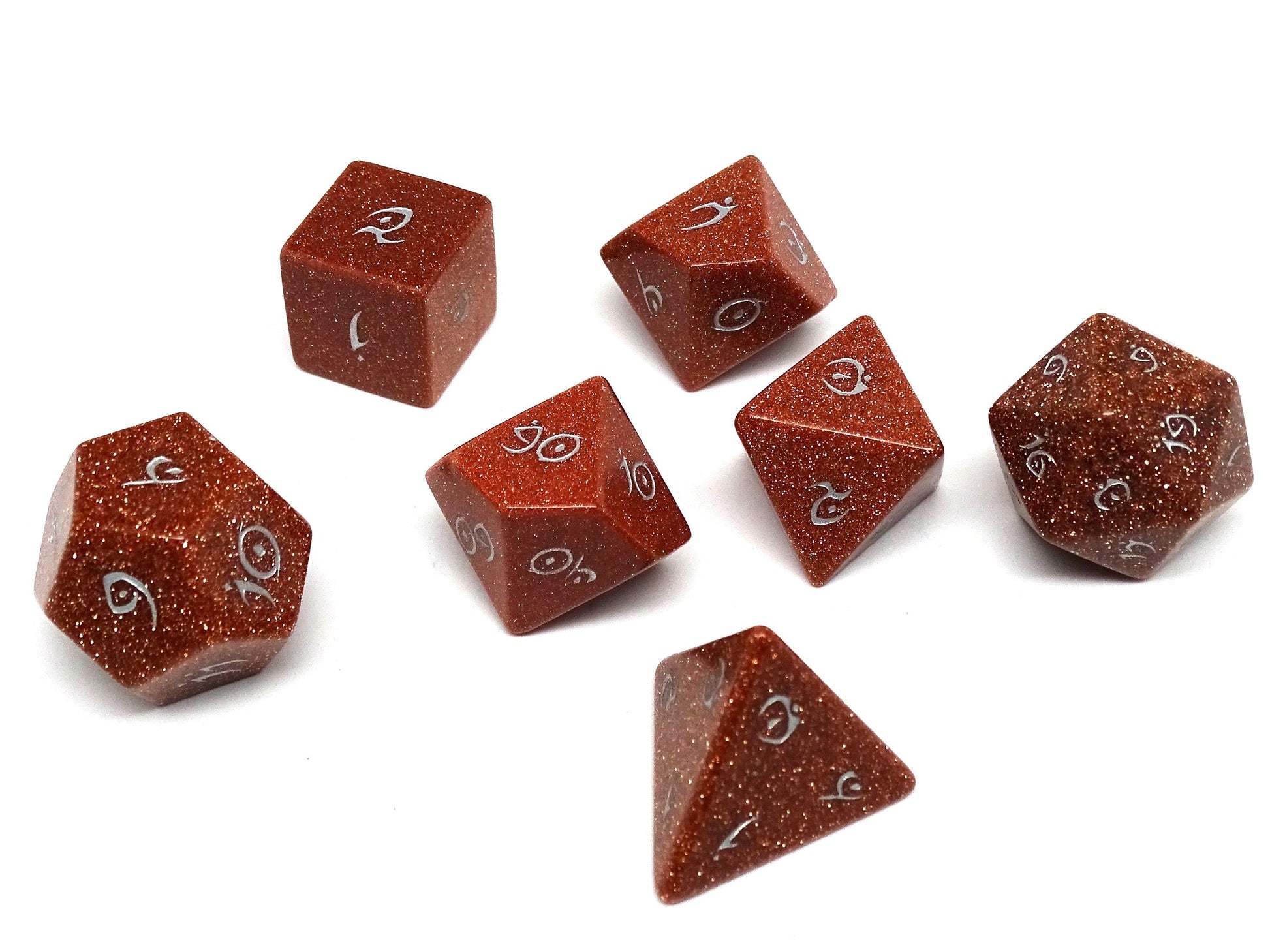 Goldstone Dice Set - Elvenkind Font