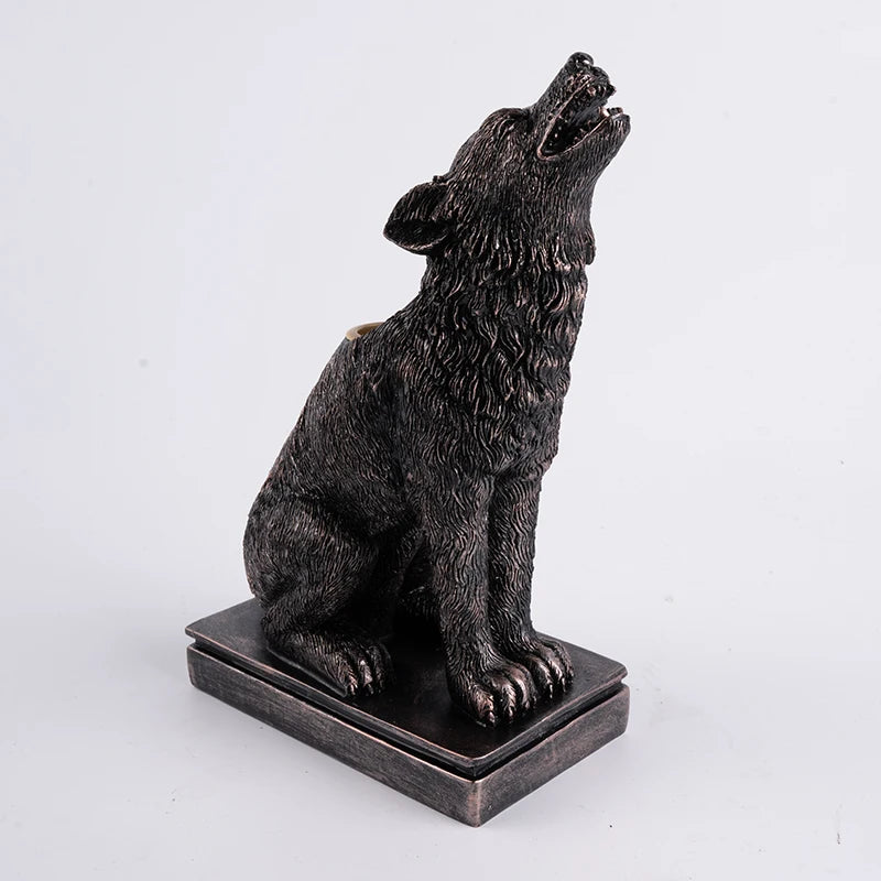 Gothic Animal Candle Holder Black Bat Wolf Leopard Crow Cat Halloween Fun Atmosphere Home Decoration Accessories